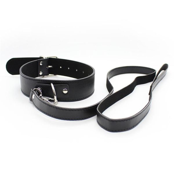 Collares de cuello con correa Fetish SM Slave Neck Cuffs BDSM Bondage Restricciones Producto sexual de cuero de PU para parejas Juguete sexual Mujeres Hombres 2676017