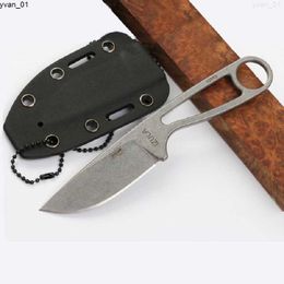 Hals ESEE 12992 Mes IZULA Stonwashed D2 Staal Tactische Jacht Survival Pocket Camping Messen Outdoor EDC Gereedschap