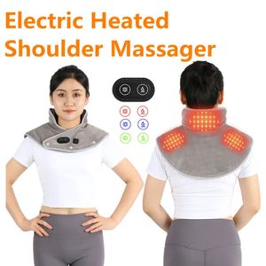 Nekverwarmingskussenomverwarmde schoudermassager cervicale verlichting pijnverlichting USB elektrische fatig opwarming rug brace compress gereedschap240325