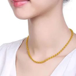 Bijoux de cou Collier de perle d'or de haute qualité 999 Chaîne de balle solide pour hommes et femmes