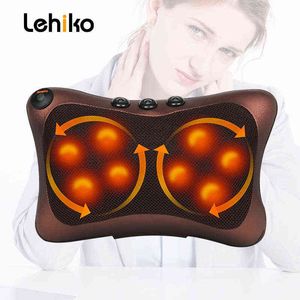 Neck Massager Car Home Cervical Shiatsu Massage heating Neck Back Waist Body Electric Multifunctional Massage Pillow Cushion 220507