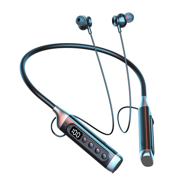 Écouteurs sans fil sportifs montés sur le cou, écouteurs dans l'oreille magnétique, casque étanche à la batterie ultra-longue, affichage d'alimentation LED, ENC Noise Eauts supporte TF