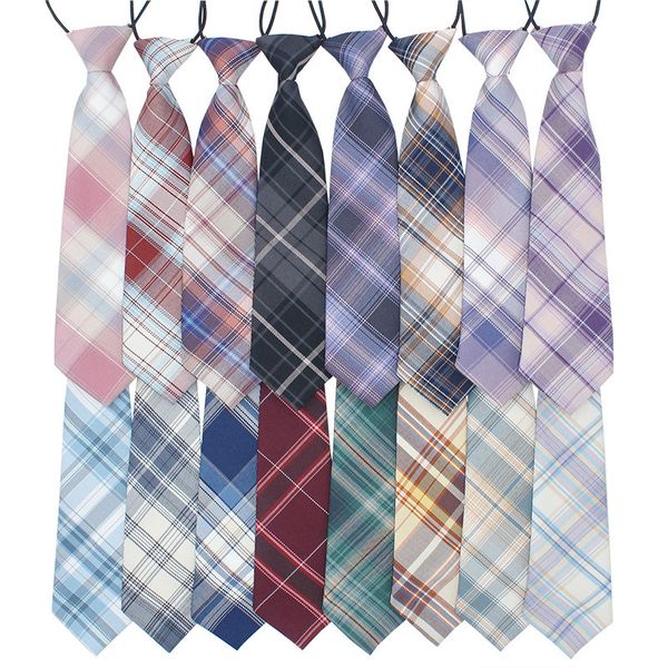 Cravate à carreaux de Style japonais JK pour uniforme Jk, costumes de cravate mignons Gravatas doux Simple paresseux étudiant garçons 230418