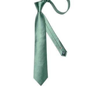 Set à cravate de cou 2022 New Sage Green Solid Silk Mens Mens Coup Tie Pocket Pocket Square Cufflinks 8 cm de large 150 cm Longueur Craves pour hommes Accessoires Gift