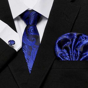 Nek Tie set 7,5 cm geweldige kwaliteit verjaardagscadeau Tie hanky manchetknoop set cravat mannen stropdas paarse formele kleding hombre cadeau voor bruiloft