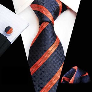 Neck Tie Set zakelijke stropdassen voor mannen stropdalen stropdas set klassieke geruite manchetknopen zakdoek voor formele bruiloft hoge kwaliteit gravata