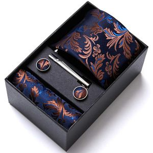 Coup de cou set dropshipping 7,5 cm Boîte cadeau à cravate en soie Hanky Pocket Squares Cufflink Set Coldie Box Polka Dot Male Wine Red Memorial Day