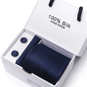 Neck Tie Set Fashion Marque Coldie pour hommes Boîte à cadeau 100% Slik Tie Pocket Clares Cuff Affairs ACCESSOIRES DE MEADY IVORY GAGE