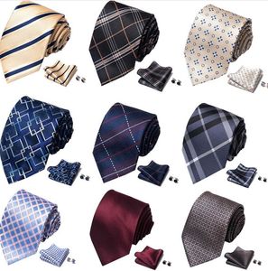 Corbatas para hombre conjunto de corbata informal cuello dacron conjunto de gemelos y pañuelo para hombre de alta calidad
