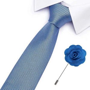 Neck Tie Set Sept Grad Grad Grad Gravatas Homme Accessoires Plaid rayé Perme Business Business Tie Silk Set Necktie Pin Men Suit de mariage Jacquard