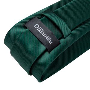 Cravate de cou Set Green Solid Mens liens broche Broche mouchoir de bouffées