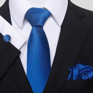 Set à cravate de cou Set Jacquard Fashion Brand 100% Silk Tie Pocket Clares Cufflink Set Necktie Matchchief pour hommes Accessoires de chemises