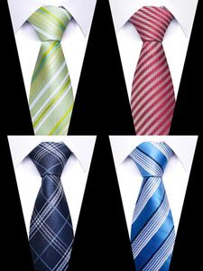 Cravate de cou Ensemble luxueux de haute qualité Slik Tie Mandkerchief Cuffink Set Necktie Pocket Squares Men Plaid Blue Christmas Party Mariage Cravat