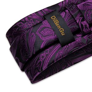 Coffre à cravate de cou Luxury Purple Silk Ties for Men Fashion Wedding Time de cou Times de cou pour hommes accessoires