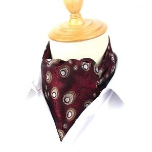 Stropdas Set Mannen Dasbanden Klassieke Ascot Voor Scrunch Zelf Britse Stijl Gentleman Polyester Jacquard Cravats1307p