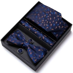 Coup de cou set mens luxury paisley bleu silk cravate poche squre bouffons de bouc broyeur ensemble dans un cadeau pour les hommes cadeaux