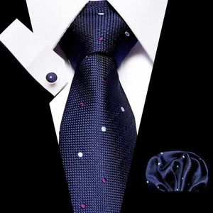 Neck Tie Set New Design Tie Set Jacquard Woven Gravata Silk Tie Hanky Cuffe Links Ensembles de cravates