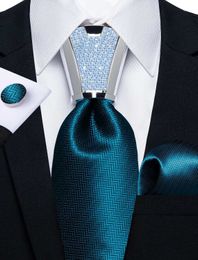 Juego de corbata de cuello Rosa azul de oro plateado de seda plateado para hombres con lujo Tada de plástico Buckle Business Wedding Mens Suits Accessory Regalo de regalo