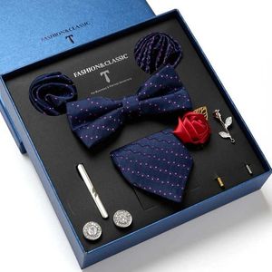 Neck Tie Set Wholesale Jacquard Holiday Gift Gift Silk Pocket Pocket Clares Cufflink Set Coldie Box Accessoires de mariage ACCESSOIRES GARI