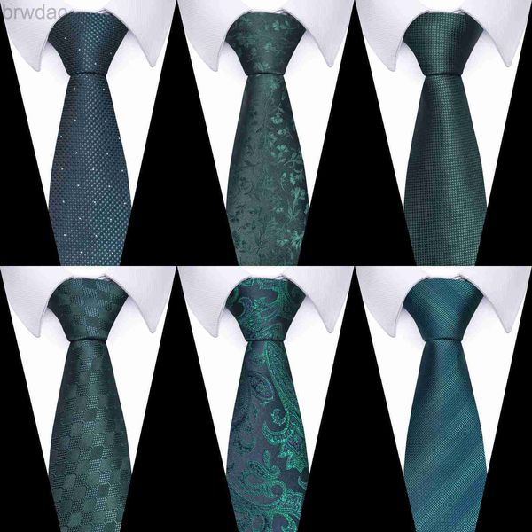 Corbata 100% Silk Green Tie Boda Corbalo de seda Men Alta calidad 7,5 cm Gravatas Accesorios de ropa Macho April Male Aprils Día 240407