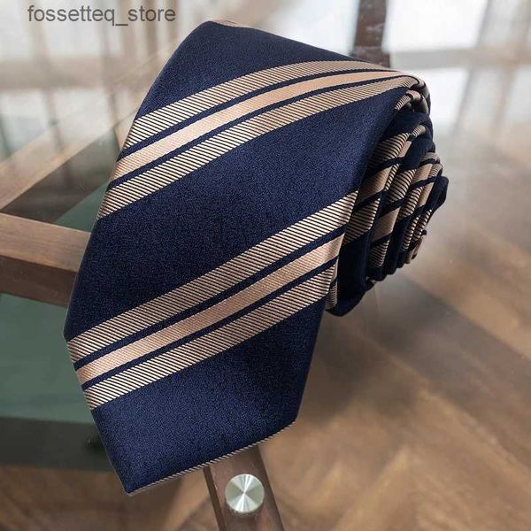 Cravates de cou 2023 rayures contrastées classique hommes cravate rayé cravate formelle cadeau original pour homme vêtements quotidiens accessoires cravate fête de mariage L240313