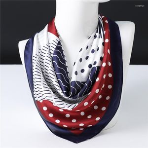 Nekbanden 2023 retro dames zijden nekchief polka dot haarband femme magische handtas accessoires luxe vierkante sjaal sjaal foulard pols