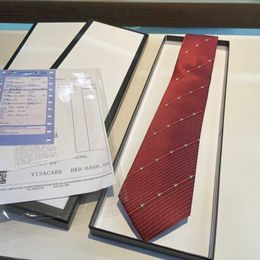 Nekbanden 2024 Merkontwerper Tie heren Tie Kwaliteit 100% zijde stropdassen GARN-geverfde zakelijke high-end geschenkdoos 8,0 cm Succesvolle individuen