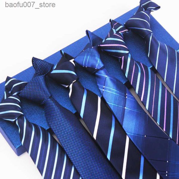 Correo de cuello 23 Nuevo 8 cm de seda de poliéster 7cm Mens Business Tie Blue Blue Blue Blue azul azul marino Tesoro azul Blueq