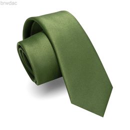 Coules de cou 30 couleurs 6cm Solid Slim Tie Men Skinny Neck Tie Mariage Grooms Business Tuxedo Banquet Cravate Gift for Men Accessory Jemygins 240407