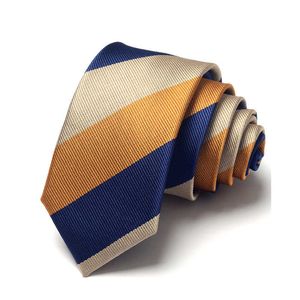 Corbatas 6 CM Corbatas delgadas para hombres Diseñadores Marca de negocios Corbata de boda formal Moda Casual Amarillo Azul Hombre Cravate con caja de regalo J230227