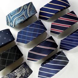Stropdassen 6 cm N-polyester stropdas voor mannen Zakelijke bijeenkomst Formeel Jacquard Gestreept Geruite magere stropdas Dagelijks gebruik Das Cadeau 230807