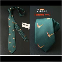 Cravates de cou 7cm Mens Cravate Jacquard Tissé Cravatta pour homme Marié Business Cravate Chemise Corbatas Logo personnalisé Drop Livraison Mode AC Dhqk2