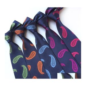 Cravates de cou 8cm pour hommes Polyester Jacquard Weave Robe de mariée Cravate Mode Plaid Cravate Business Slim Chemise Accessoires Drop Deliv Otmt8