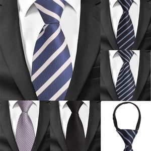 Cravates de cou 8cm de largeur, cravate pré-nouée pour hommes, fermeture éclair classique pour hommes, Jacquard, cravate de fête de marié, cravate de costume gris noir 230418
