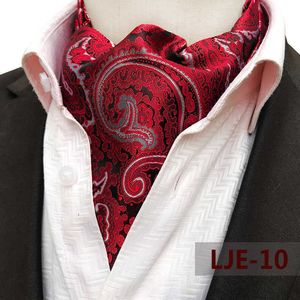 Nekbanden ascot stropdas heren paisley jacquard cravat nek sjaal Brits stijl pak shirt accessori voor mannen stropdas trendy business ascot sjaal