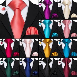 Stropdassen BarryWang 16 Stijlen Koraalroze Bruiloft Stropdas Perzik Effen 100% Zijde Voor Mannen Party Business Luxe Merk Stropdassen Set 230605