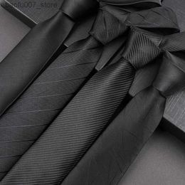 Coules de cou Black Tie Mens Robe Formal Business Career Version coréenne Version de la version Interview No Slacker Zipper Tie est facile à pullq