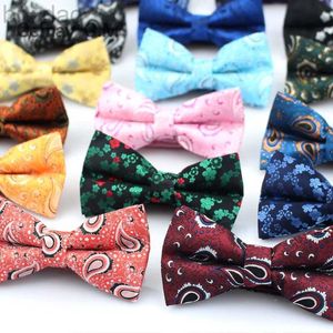 Coules de cou Brand Mens Bowtie Classic Paisley Bow Tie Business Wedding Shirts Polyester Bowknot Bow Ties for Men Cravats Accessoires 240407