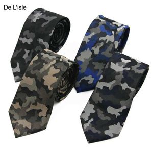 Cravates Brand New Fashion Designer Jacquard Militaire Camouflage Skinny Slim Cravate Étroit Camo Cravate Microfibre Nano Étanche Hommes Cadeau J230227