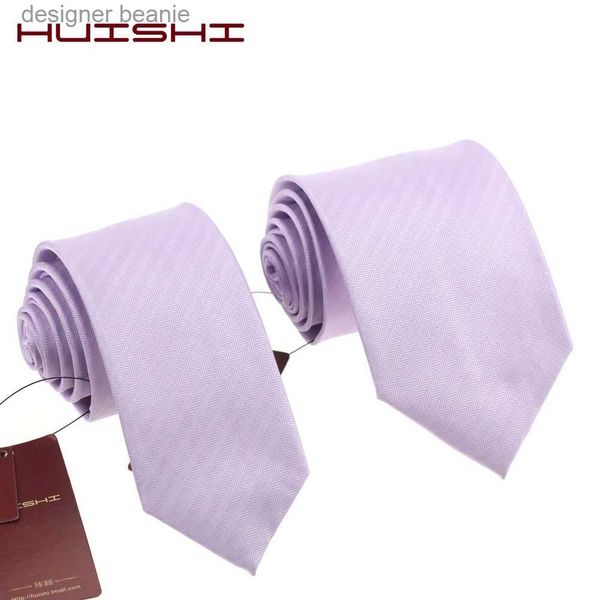 Corbatas de cuello Corbata impermeable diaria clásica para hombre Púrpura claro Accesorio de corbata de boda unisex Regalo de verano Raya Lata Color Sólido CorbatasL231215