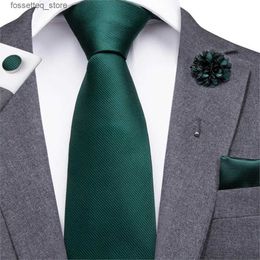 Stropdassen CX-830 Groen Heren Stropdas Set Zijden Stropdas Turquoise Boutonniere Zakdoeken Sets Smaragdgroene Zakelijke Bruiloft Stropdassen Voor Mannen L240313