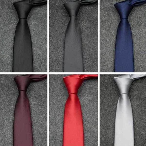 Corbatas para hombre Diseñador Formal Trabajo de negocios Estudiante profesional Edición coreana Estrecho Moda Novio Boda Negro Sólido 8 cm 6 cm Corbata para hombre 2VPR