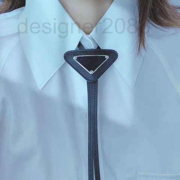 Cravates Designer Collier en cuir avec noeud Mode Triangle inversé Logo Badge Collier Couple Accessoires IPSR