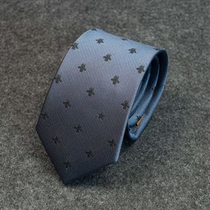 Cravates de cou Designer Nouvelle broderie personnalisée Bleu Gris Formel Business Bee Formel Business Pentagram Cravate pour hommes 7IMW