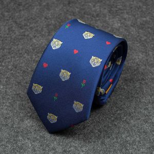 Cravates de cou Remplacement du motif de petit tigre d'amour bleu avec une largeur de cravate pour hommes de 7 cm T9IH