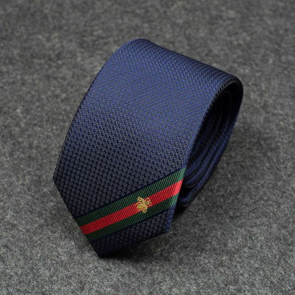 Corbatas para el cuello Corbata de diseñador azul marino personalizado raya diagonal color abeja formal negocios casual corbata para hombres 4BMN