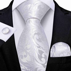Nekbanden dibangu ontwerper witte grijze sliver herenbanden hanky manchetknopen set zijden nekbanden voor mannen bruiloft feestbedrijf heren die