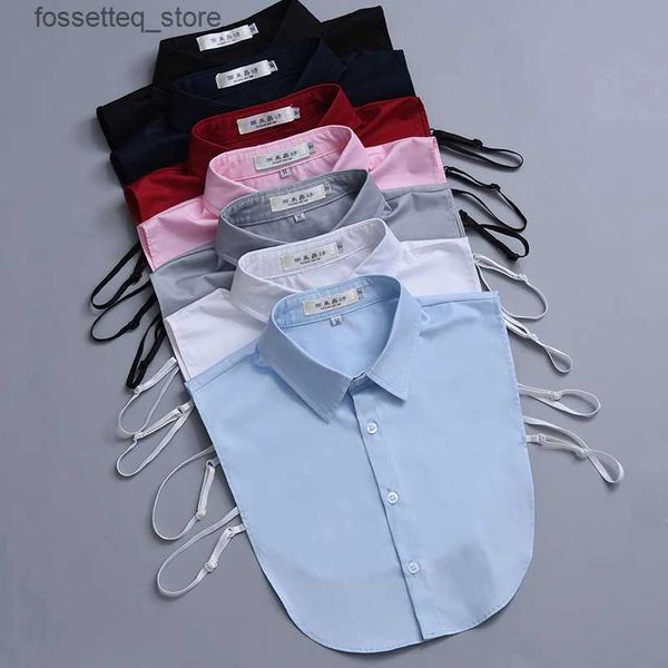 Corbatas para el cuello Cuello desmontable blanco elegante para mujeres Hombres Camisa con cuello falso Lel Mujer Hombres Cuello de camisa falso Negro Media camisa extraíble L240313