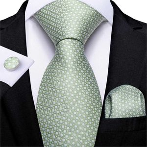 Nekbanden mode 8cm zijden stropdas licht groen strak mannen zakelijk bruiloft feest formele nek stropdas accessoires zakdoek manchetknopen dibangu