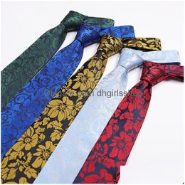 Coules de cou accessoires de mode polyester jacquard motif de fleurs hommes affaires.